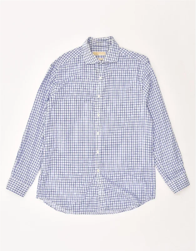 MICHAEL KORS Mens Shirt Size 16 Large Blue Cotton-- Fleece Nylon Spandex