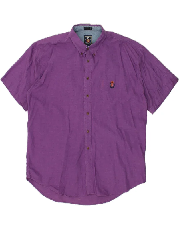 CHAPS RALPH LAUREN Mens Shirt XL Purple Cotton-- Modern Contemporary Chic