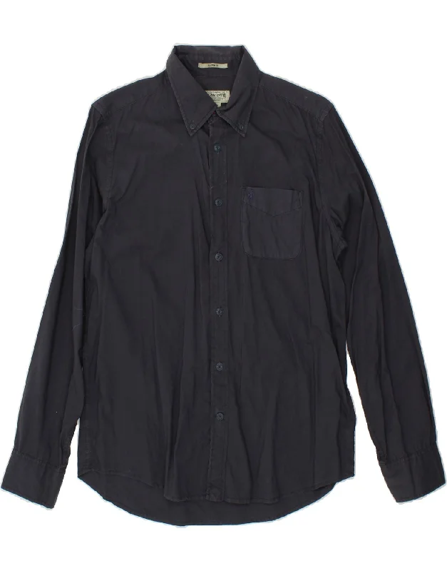 MARLBORO CLASSICS Mens Custom Fit Shirt Medium Navy Blue Cotton-- Fitted T-Shirt Seamless Stretchy