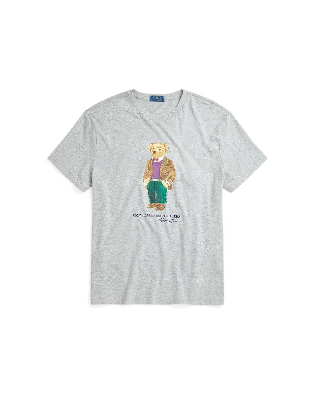 Classic Fit Polo Bear Jersey T-Shirt - Grey-- Jersey Fabric Tulle Fabric Batik Fabric