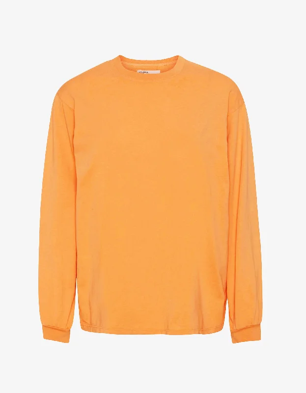 Oversized Organic LS T-shirt - Sandstone Orange-- Cashmere Blend Cotton Blend Poly Blend