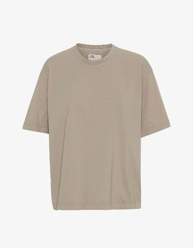 Oversized Organic T-Shirt - Desert Khaki-- Spandex Blend Rayon Blend Denim Blend