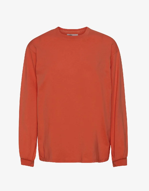 Oversized Organic LS T-shirt - Dark Amber -- Basic T-Shirt Crew Neck Short Sleeve