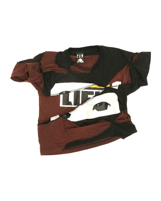 Pinched Upcycle T-shirt - Blacks-- Anti-Pilling Machine Wash Handmade