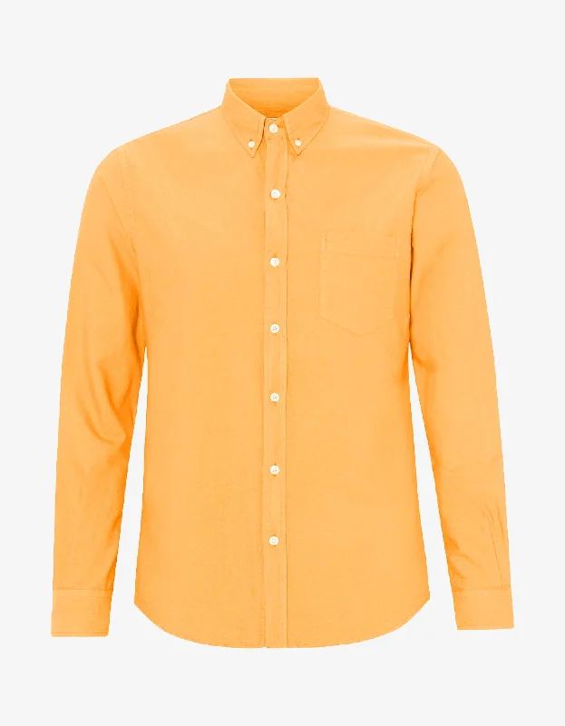 Organic Button Down Shirt - Sandstone Orange-- Terry Blend Velvet Blend Canvas Blend