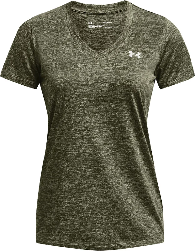 Novelty Tech V-Neck Short Sleeve - Women's|-|T-Shirt à encolure en V UA Novelty Tech Femme-- Denim Fabric Leather Fabric Suede Fabric