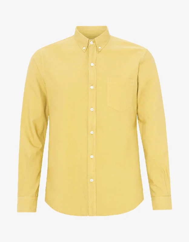 Organic Button Down Shirt - Lemon Yellow-- Chenille Fabric Brocade Fabric Lace Fabric