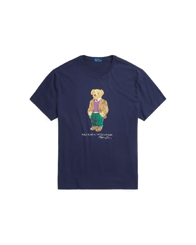 Classic Fit Polo Bear Jersey T-Shirt - Navy-- Handmade Hand-knitted Hand-woven