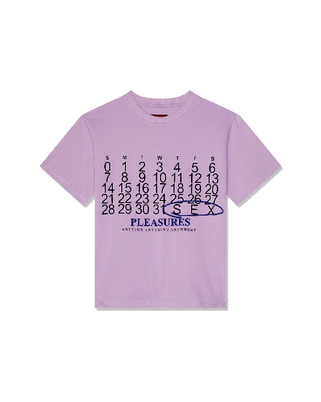 Calendar Heavyweight T-shirt - Lavender-- Terry Blend Velvet Blend Canvas Blend