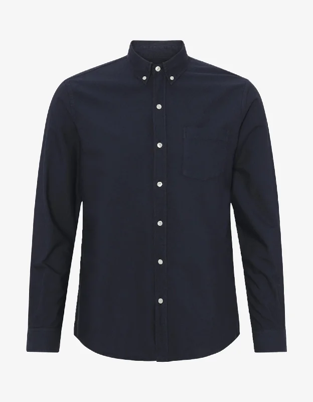 Organic Button Down Shirt - Navy Blue-- Rayon Fabric Velvet Fabric Corduroy Fabric