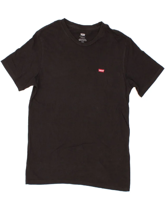 LEVI'S Mens Standard Fit T-Shirt Top Small Black Cotton -- Basic T-Shirt Crew Neck Short Sleeve