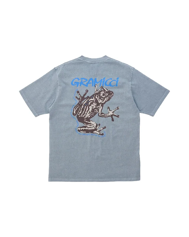 Sticky Frog T-Shirt - Slate Pigment-- Hooded Caped Shawl Collar