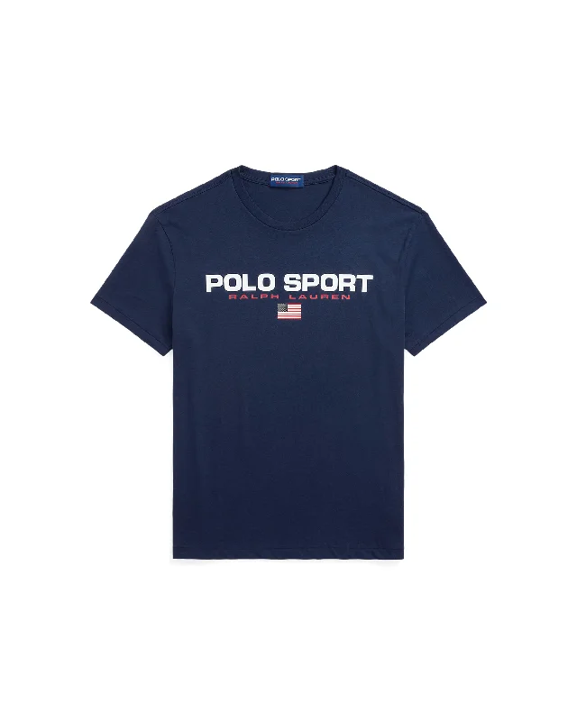Classic Fit Polo Sport Jersey T-Shirt - Navy-- Seamless Knitted Crochet