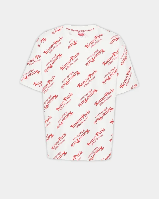 Kenzo All Over Oversized T-Shirt 02 Off White-- Notch Collar Peter Pan Collar Cowl Neck