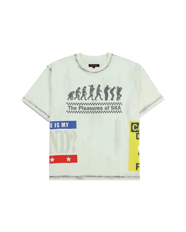 Evolution Heavyweight T-shirt - Off White-- Solid Print Embellished