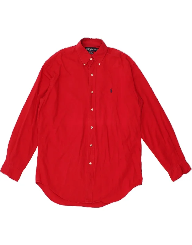 RALPH LAUREN Mens Blaire Loose Fit Shirt Medium Red-- Elasticated Padded Insulated