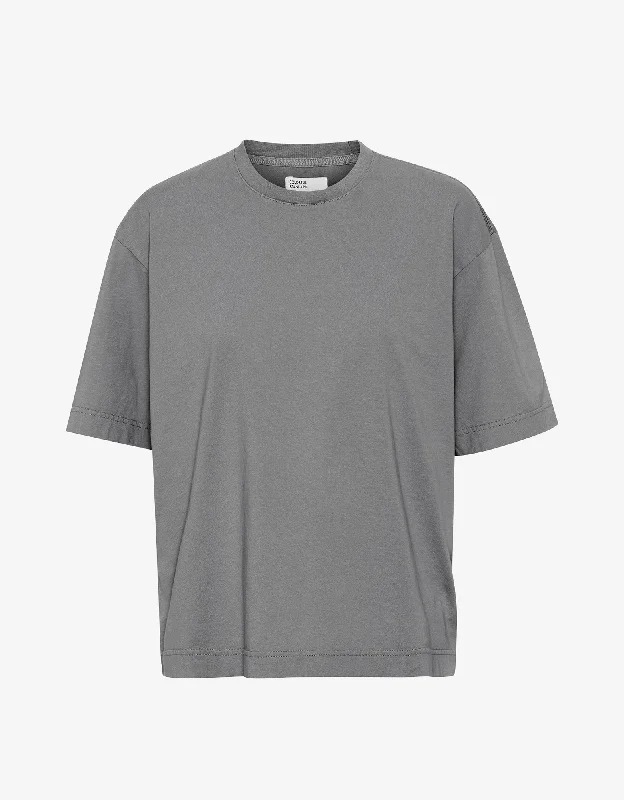 Oversized Organic T-Shirt - Storm Grey-- Zippered Buttoned Snapped