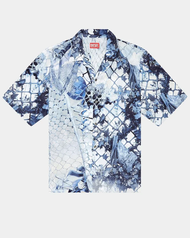 Diesel S-Bristol Shirt Blue-- Hooded Caped Shawl Collar