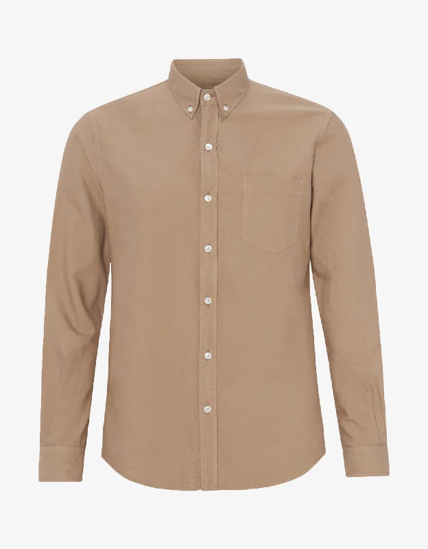 Organic Button Down Shirt - Desert Khaki-- Welt Pockets Slit Pockets