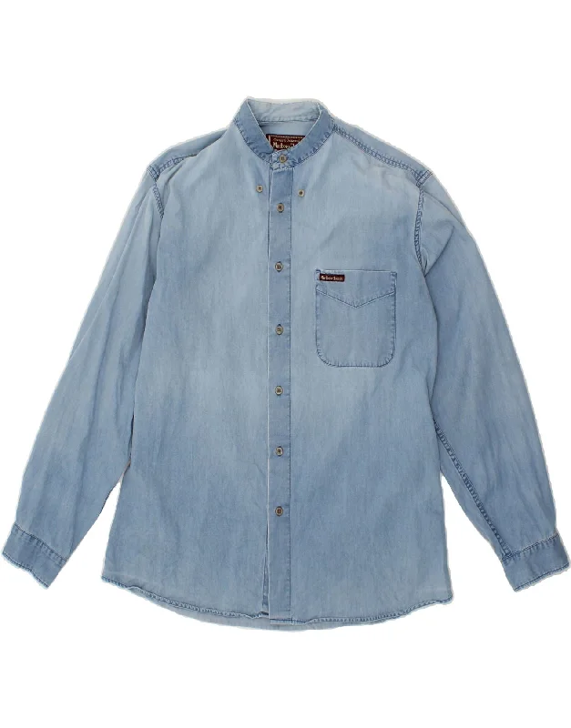 MARLBORO CLASSICS Mens Shirt Large Blue Cotton-- Machine Wash Dry Clean Hand Wash