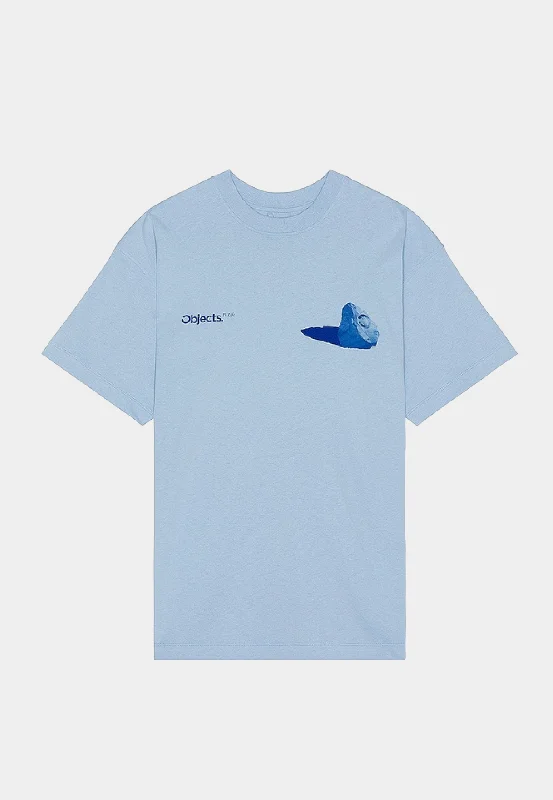 Objects Iv Life Boulder Print Ss T-Shirt Pop Blue-- Rayon Velvet Corduroy