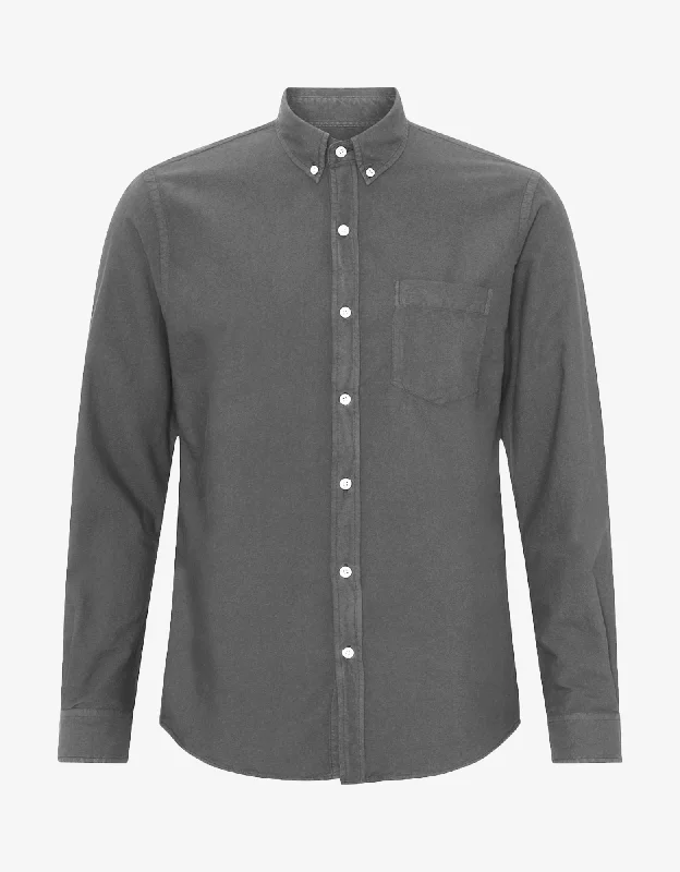 Organic Button Down Shirt - Storm Grey-- Nylon Fabric Polyester Fabric Spandex Fabric