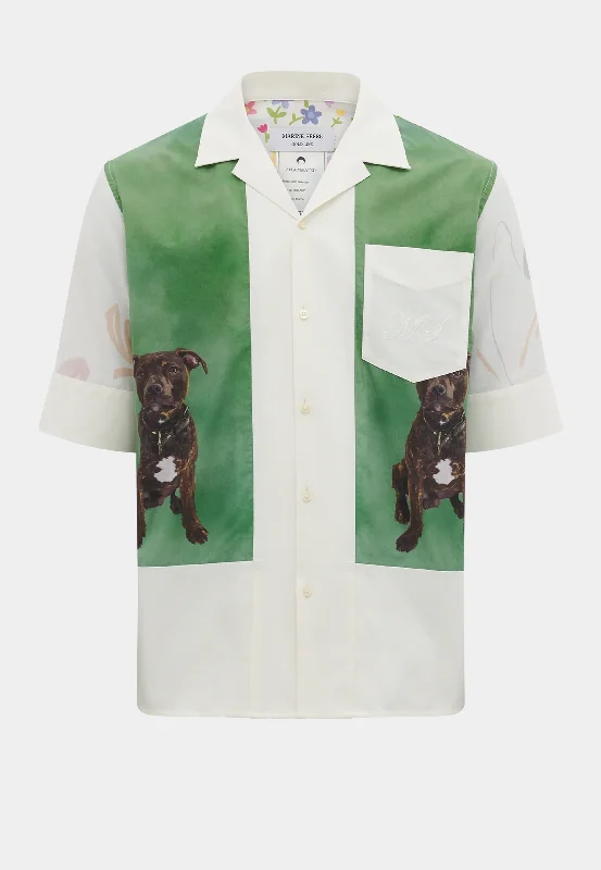 Marine Serre Regenerated Household Linen Calendar Bow Shirt "'All Limited Style" 1462-Mu00 Multicolor-- Houndstooth Herringbone Solid