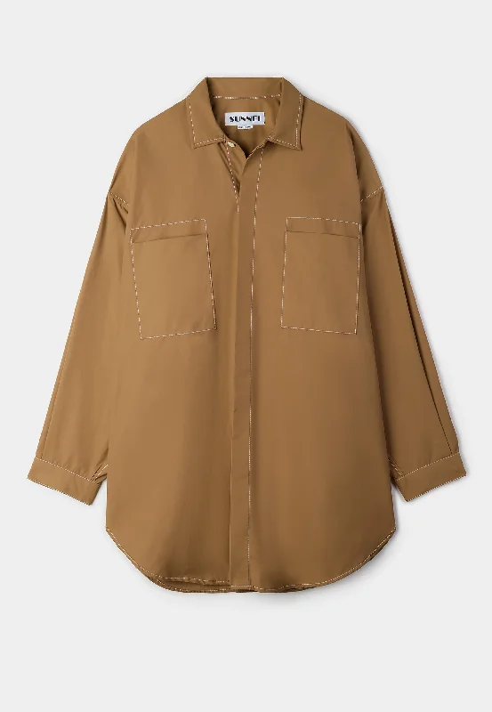 Sunnei Mega Over Shirt Dbg Dark Beige-- Anti-Pilling Machine Wash Handmade