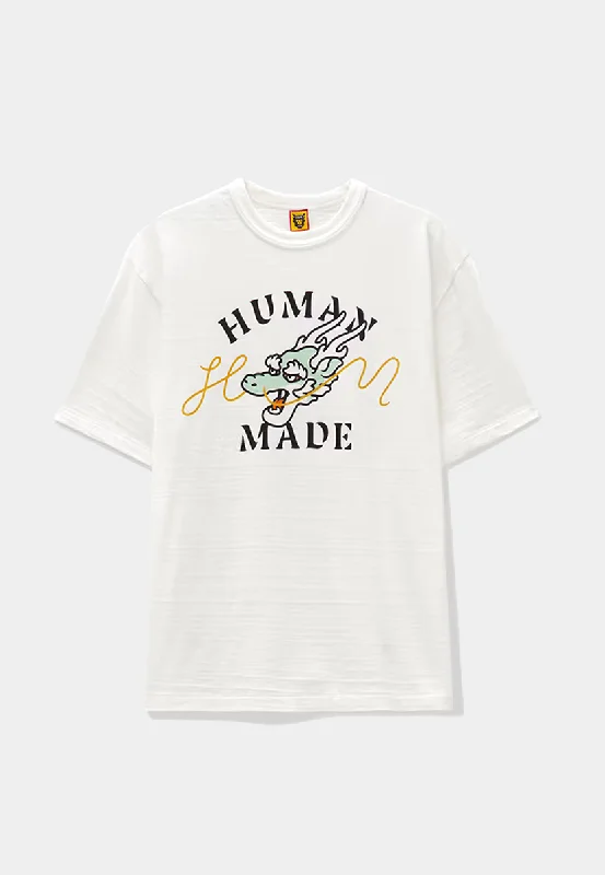 Human Made Graphic T-Shirt #01 White-- Iron Safe Non-Iron Wrinkle Free