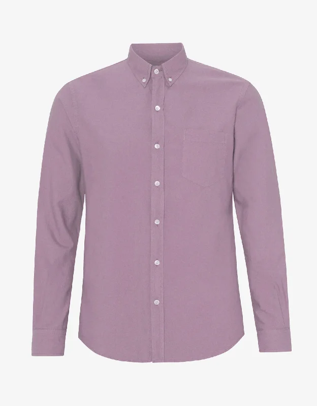 Organic Button Down Shirt - Pearly Purple-- Elasticated Padded Insulated
