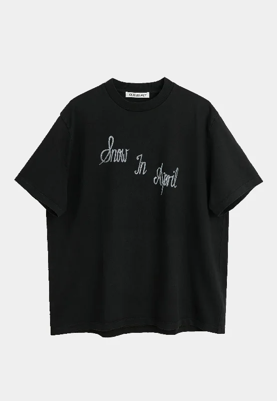 Our Legacy Box T-Shirt Ronja Print - Black-- V-Neck T-Shirt Long Sleeve Cotton