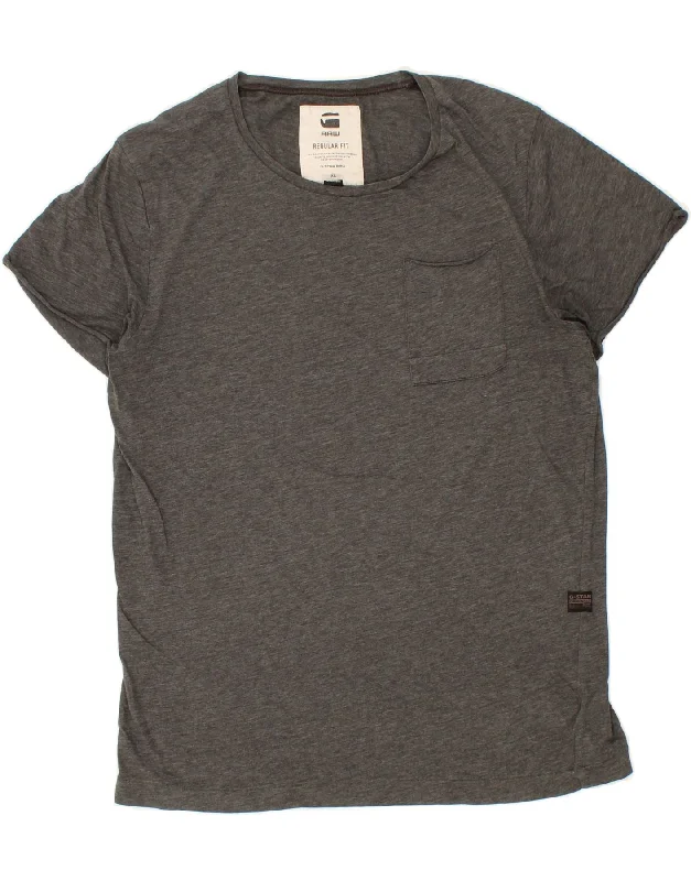 G-STAR Mens Regular Fit T-Shirt Top XL Grey Polyester-- Chenille Brocade Lace