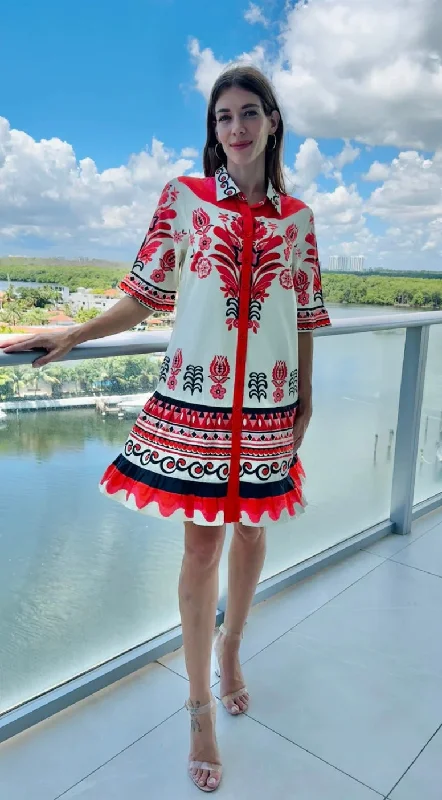 Lisbon Mini Dress Chic Tropical Mini Dress