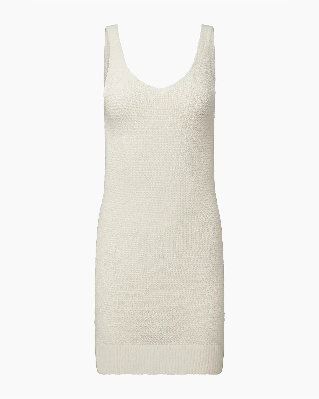 Linen Knit V-neck Mini Dress Classic Shift Mini Dress