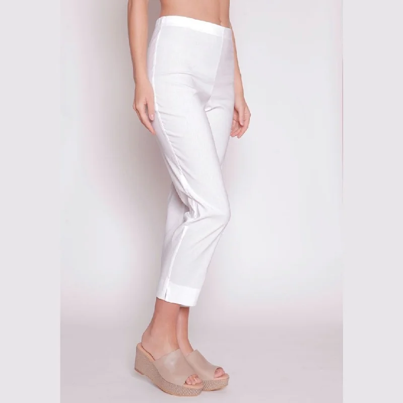 3/4 Villa Pant | White Formal Slim Pants