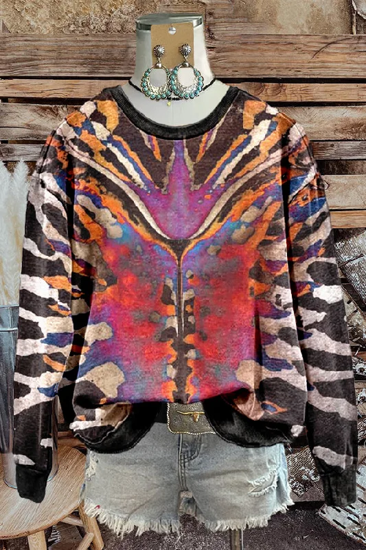 Cozy Western Unique Skeleton Print Sweatshirt Hoodie Crop Top Short Trendy