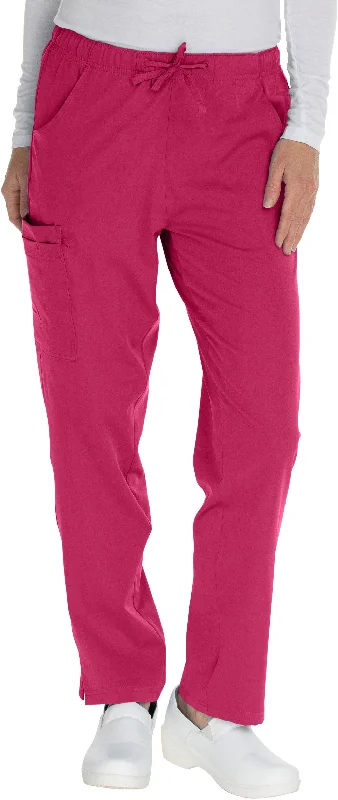 Elastic Drawstring Cargo Pant By MediChic XXS-5X / Shocking Pink Formal Stretch Pants