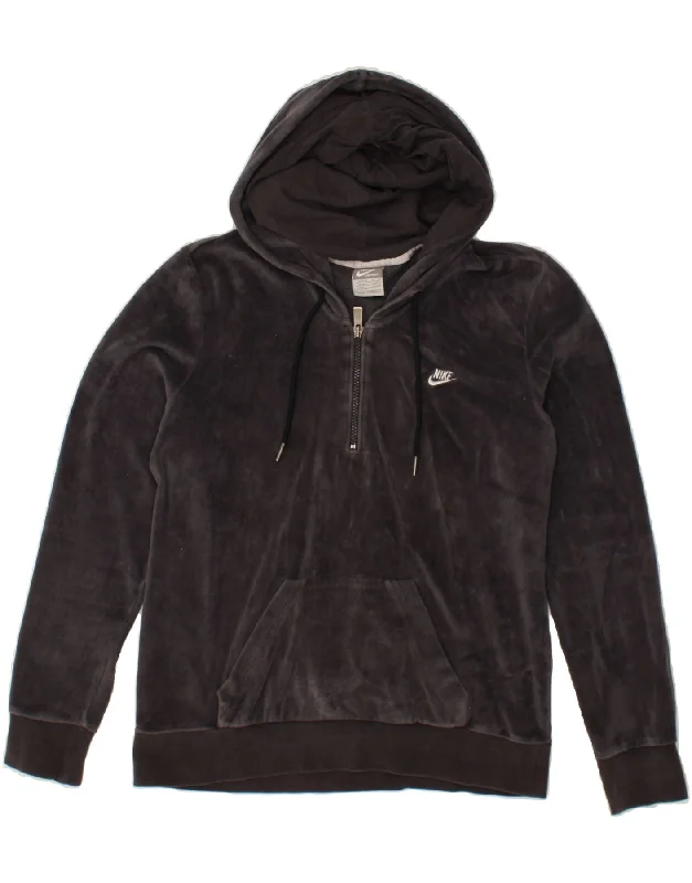 NIKE Womens Zip Neck Hoodie Jumper UK 20/22 2XL Grey Cotton Hoodie with Pocket Utility Practical NIKE Womens Zip Neck Hoodie Jumper UK 20/22 2XL Grey Cotton Hoodie with Pocket Utility Practical