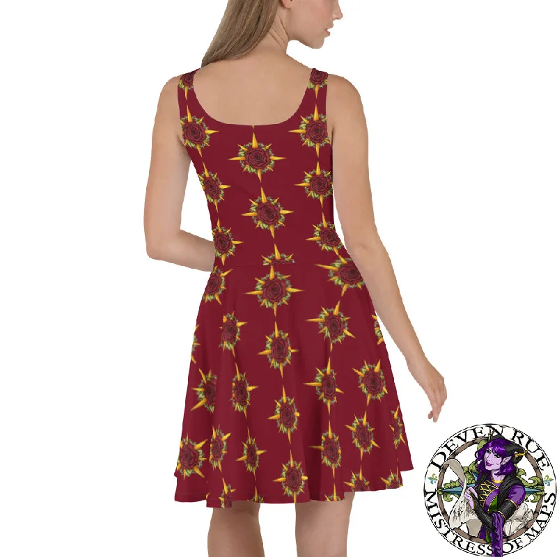 Druid Compass Rose Skater Dress Tunics Sophisticated sleek