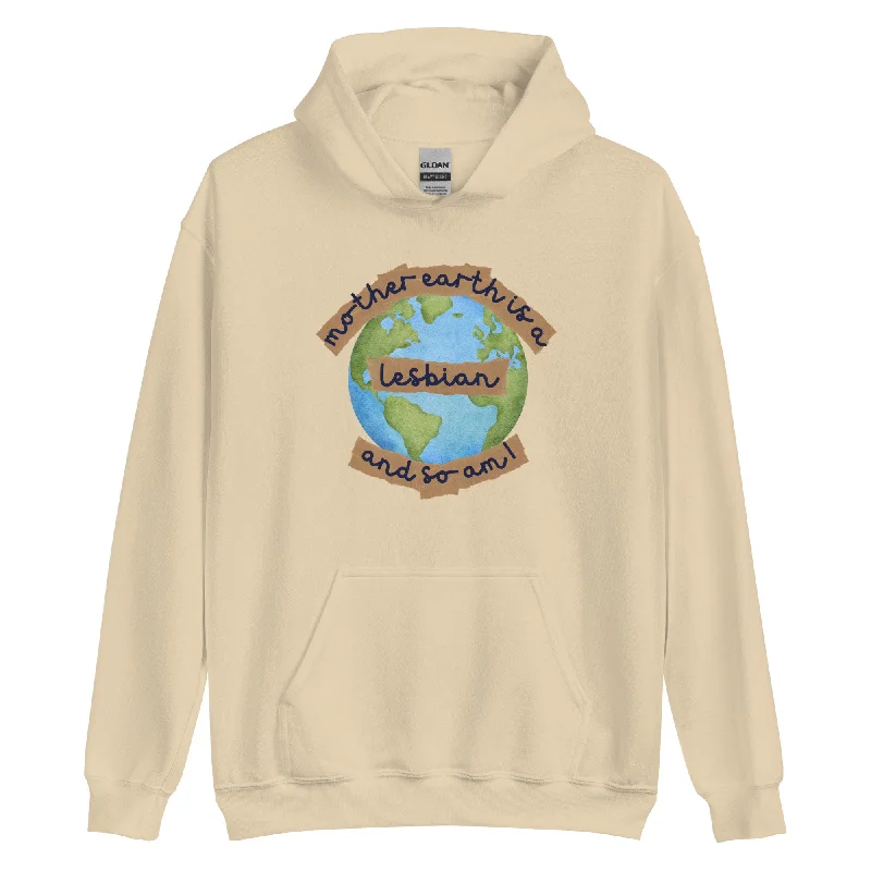 Mother Earth Is A Lesbian Hoodie Hoodie with Mesh Breathable Sporty