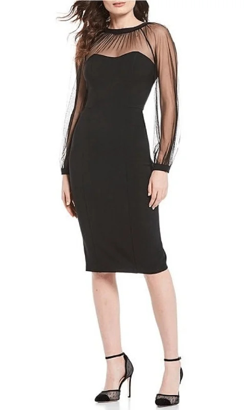 Maggy London G4507M - Mesh Sheath Dress Tunics Floral girly