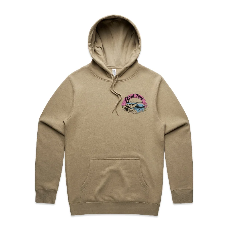GOODTIME SURFBOARDS OG LOGO HOODIE - SAND - 2024 Hoodie with Side Slits Relaxed Casual GOODTIME SURFBOARDS OG LOGO HOODIE - SAND - 2024 Hoodie with Side Slits Relaxed Casual