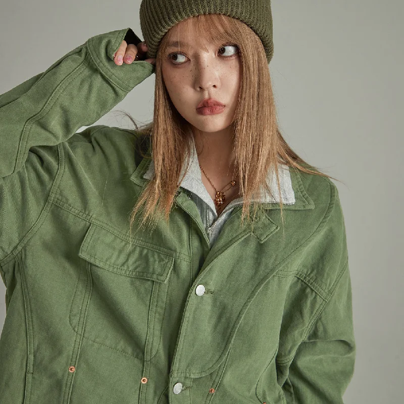 Simple Button Up Outer Jacket Jacket Blazer Coat