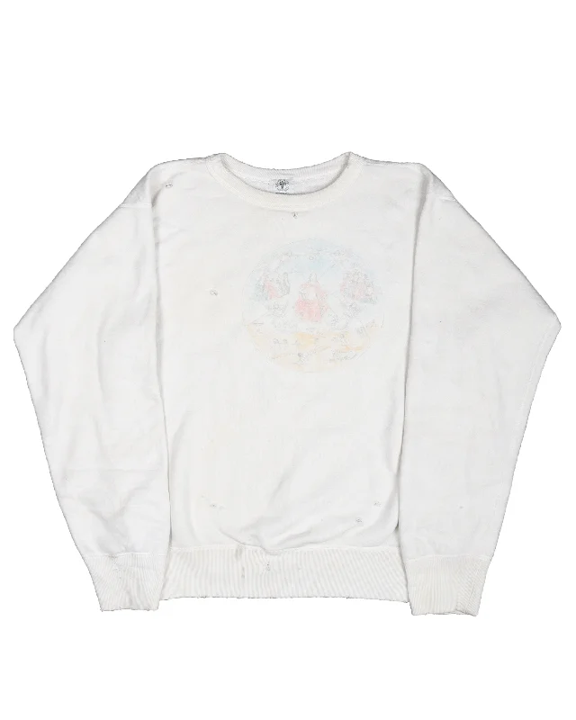 Angels Sweatshirt Hoodie with Button Placket Classic Preppy