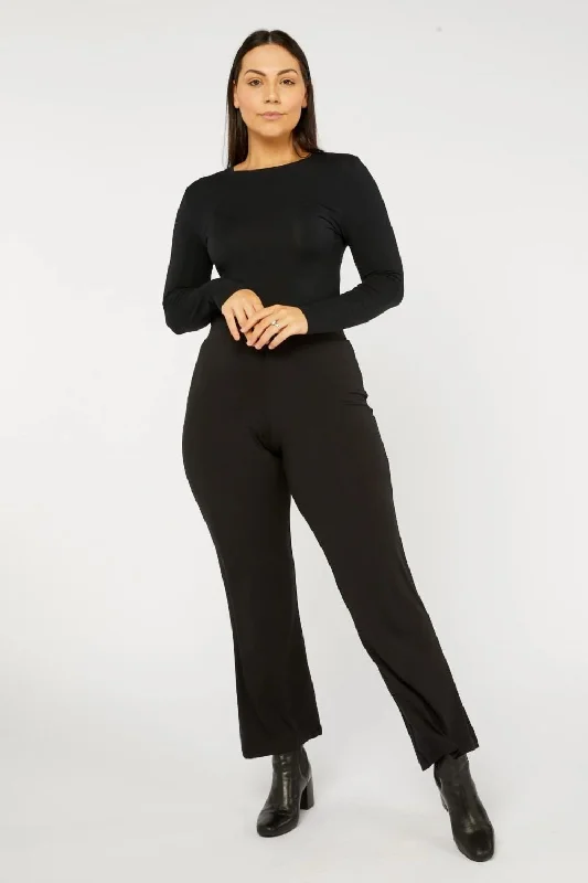 Full Straight Pant | Black Soft Sweatpants Style