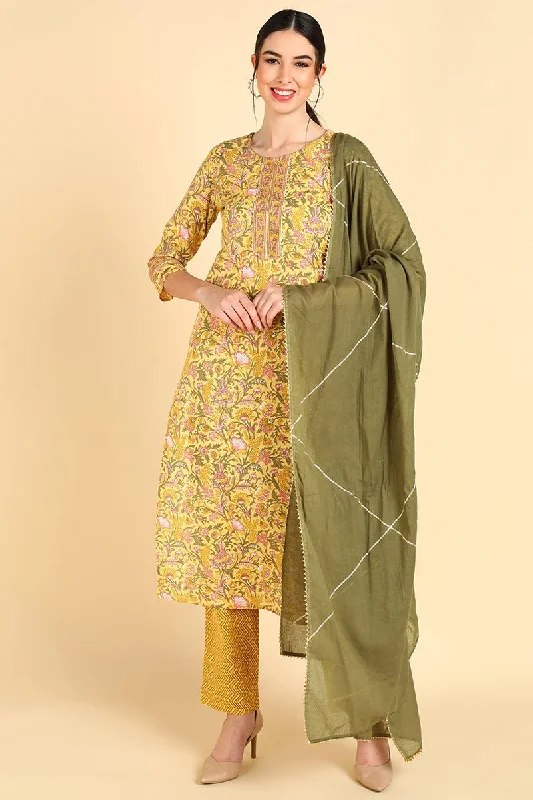 Ahika Yellow Pure Cotton Straight Kurta Pant With Dupatta Set Comfortable Fleece Pants Ahika Yellow Pure Cotton Straight Kurta Pant With Dupatta Set Comfortable Fleece Pants