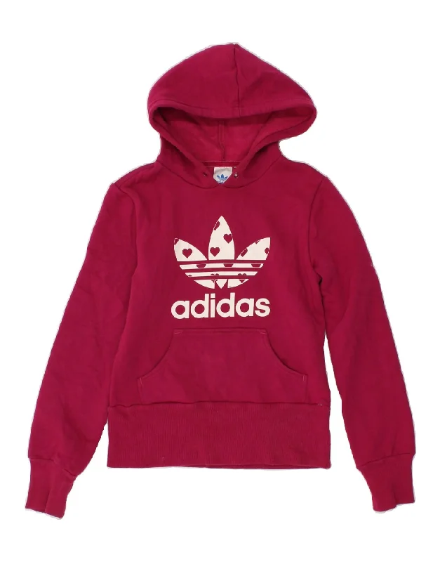 ADIDAS Womens Graphic Hoodie Jumper UK 10 Small Pink Polyester Hoodie with Color Block Contrast Stylish ADIDAS Womens Graphic Hoodie Jumper UK 10 Small Pink Polyester Hoodie with Color Block Contrast Stylish