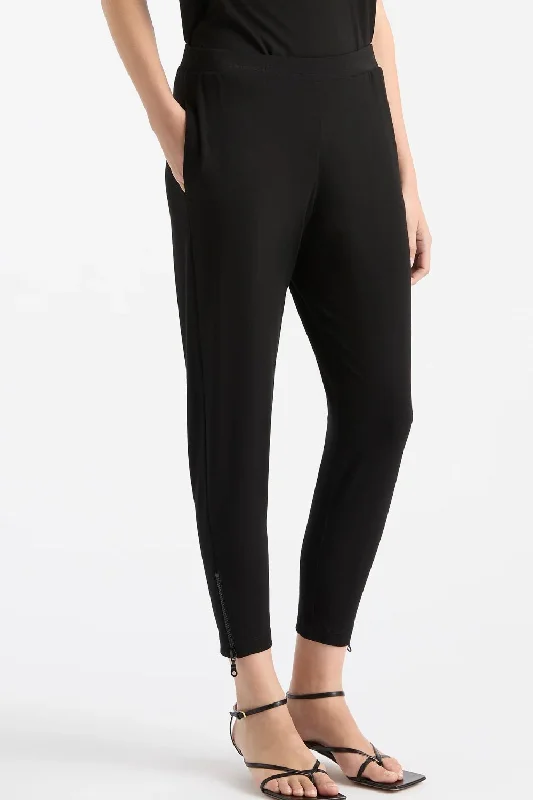 Zip Stiletto Pant | Black Formal Dress Pants