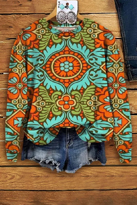 Colorful Western Printed Sweatshirt Graphic Hoodie Design Print