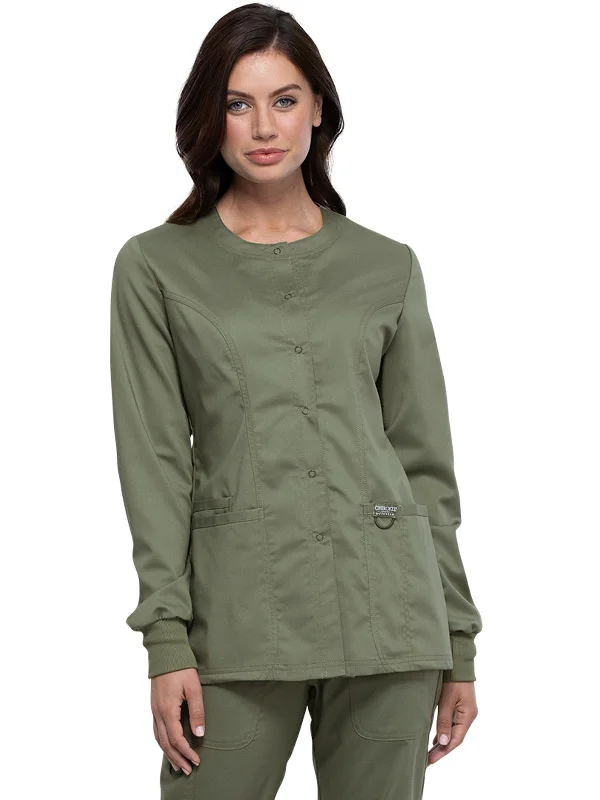 Women's 3-Pocket Snap Front Jacket Front Pockets Side Pockets Patch Pockets
